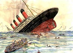 Ilustração naufrágio navio Vasa (meramente ilustrativo)